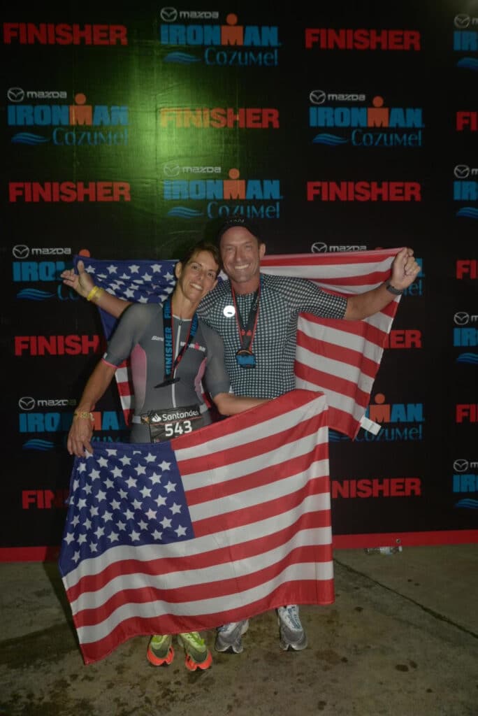 Dr. Ken and Dr. Marnie Collins together at an Ironman event